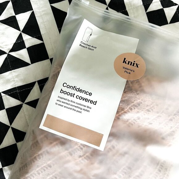 NWT Knix Crochet-Knit Maxi Beach Skirt Cover-Up Taupe Tan M/L - Picture 7 of 9